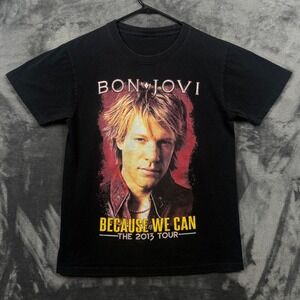 Bon Jovi T-Shirt Mens Small Black Because We Can 2013 Tour Concert Graphic Rock